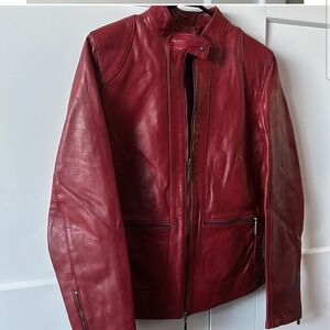 Women Danier Red Leather Jacket